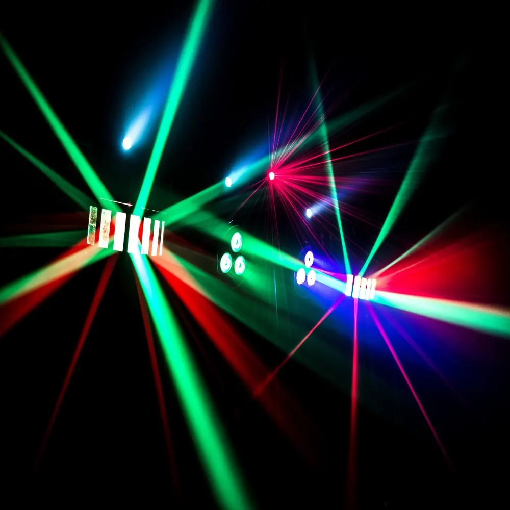  Дискотека DJ RGBW 4 в 1 двойная бабочка портативный светодиодный праздничный лазерный светильник