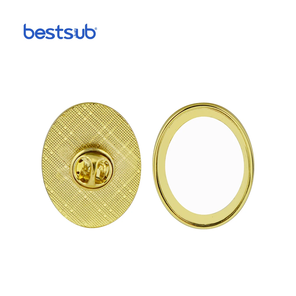 BestSub Wholesale Custom Oval Sublimation Blanks Metal Badge