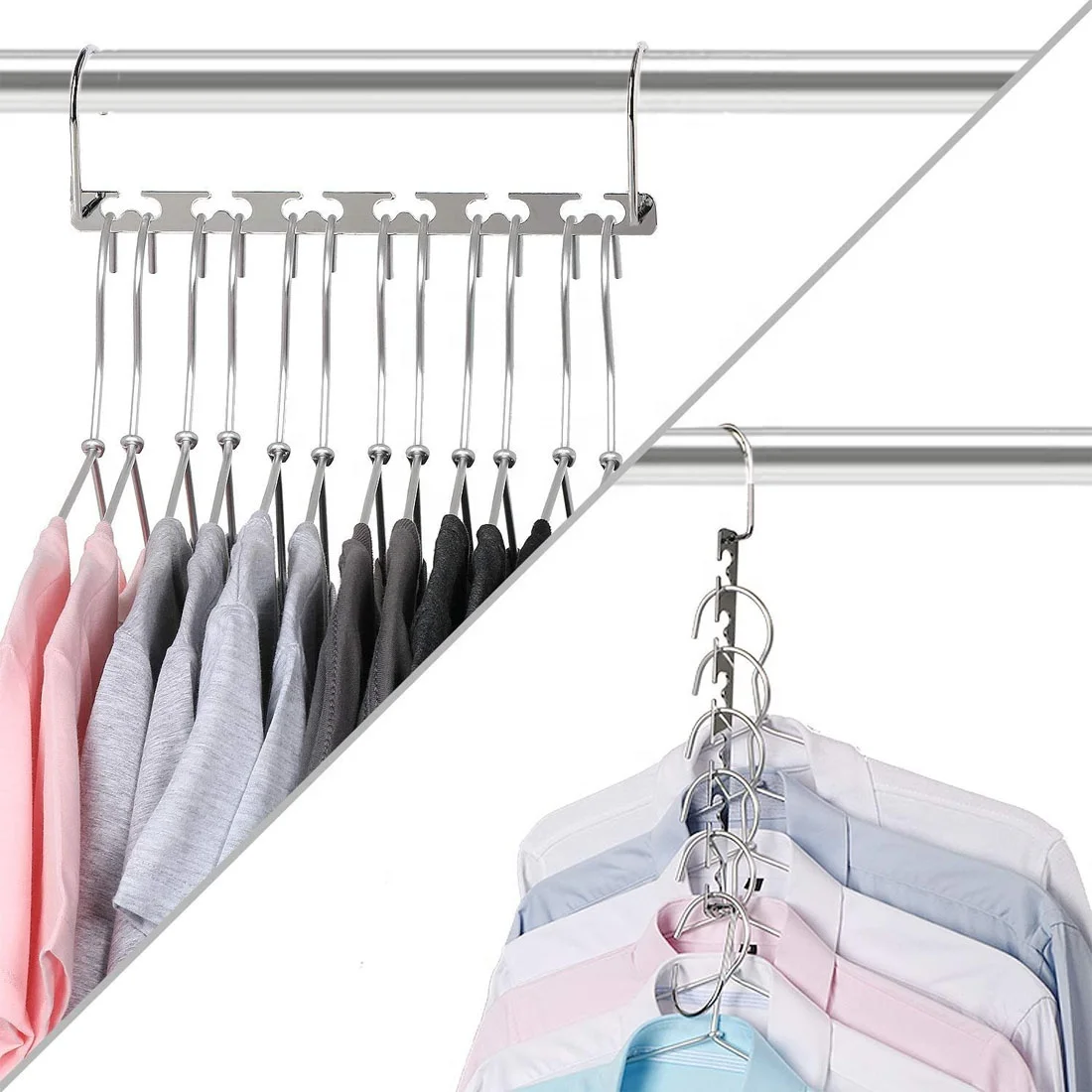 Hot Selling Manufacturer Metal Magic Foldable Clothes Hanger Space Saver Factory Direct Clothes Magic Hangers Clothes Organizer