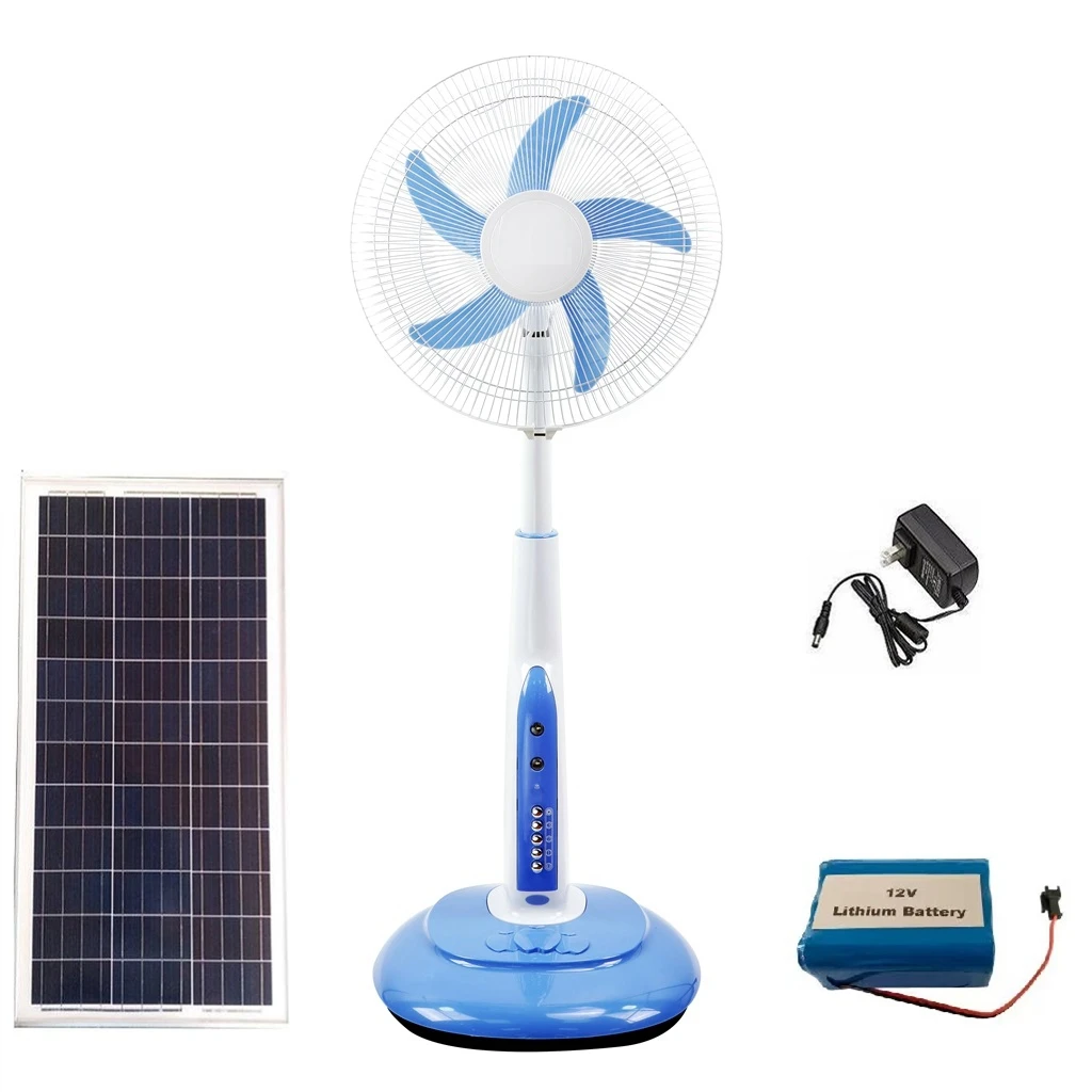 Hot Summer 16 Inch 25W Solar Panel Solar Stand Fan USB Short Connector for Home Use with battery
