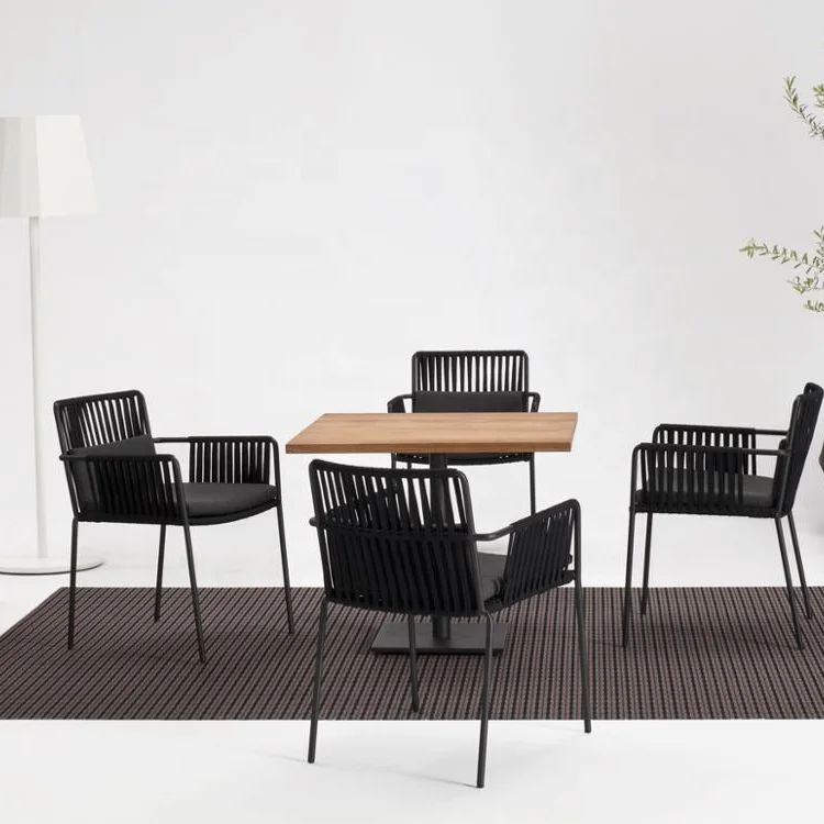 Уличный производитель, Самые продаваемые товары, тканый стул с порошковым покрытием из алюминиевой веревки для использования на открытом воздухе