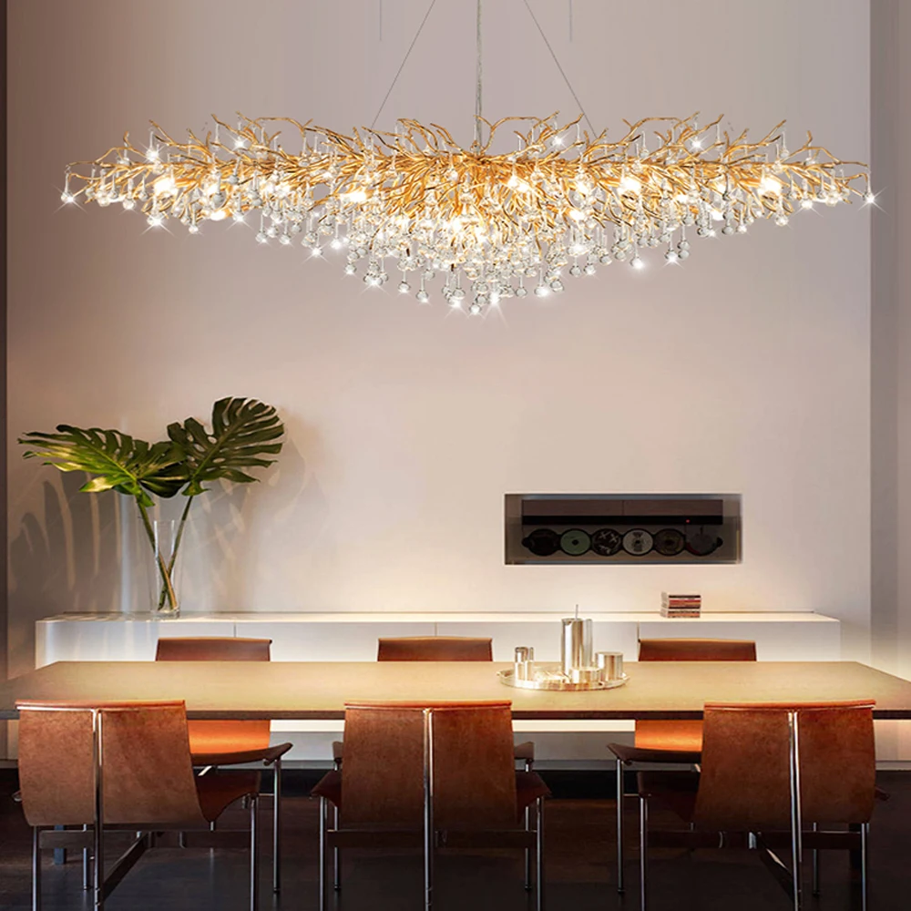 Modern Hotel Living Room Golden Luxury Crystal Ceiling Chandelier
