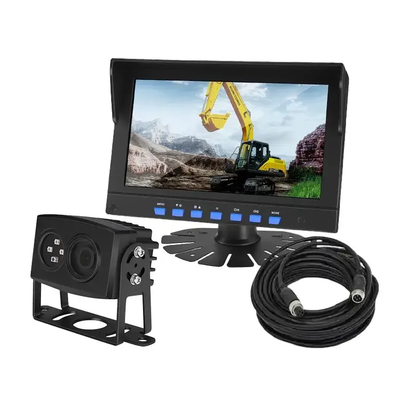 7 inch digital HD monitor color screen display with 4 video input for car monitor system