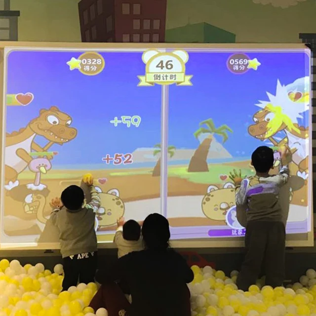 Interactive wall projector game, kids games interactive target smash ball wall