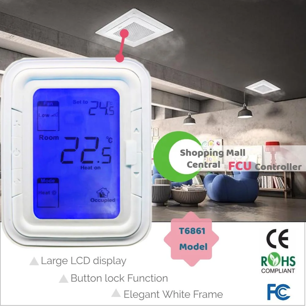 Air Conditioner Thermostat 2 pipe 4 pipe fan coil unit in Programmable Room Temperature Control Thermostat