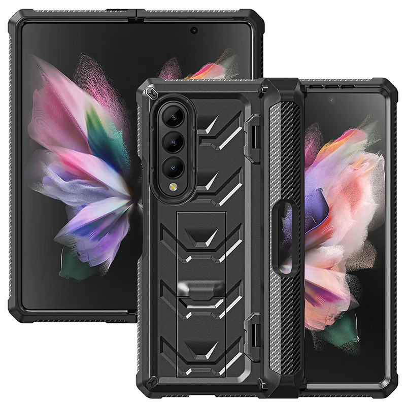 For Samsung Galaxy Z FOLD 3 rugged TPU bumper cover case built in screen protector