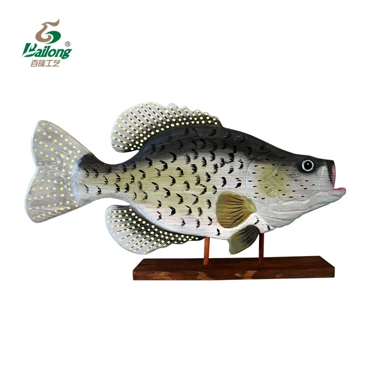 Handicraft Pine Craft Rustic Vintage Nautical Home Decor Hand Carved Wooden Wood Carving Fish Home Decoration Antique