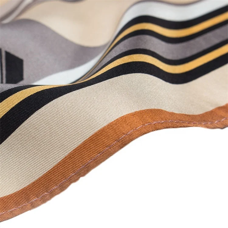 2020 Spring Custom Screen Printed 100 Pure Twill Silk Scarf Square Neck Scarves For Lady