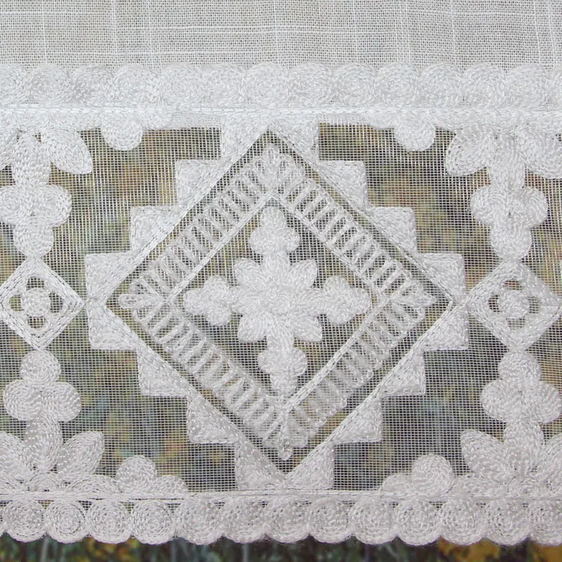 Low order white wine red grey lace curtain kitchen shade curtain