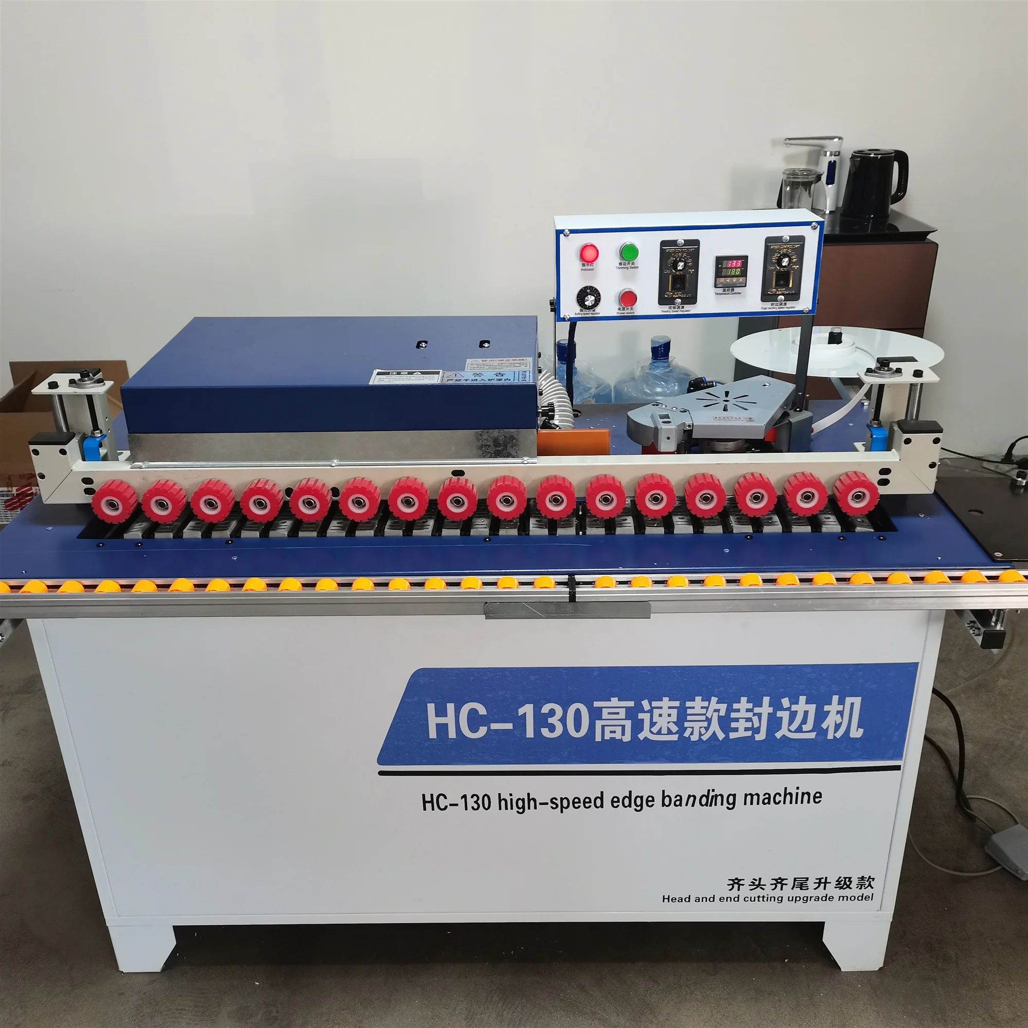 HC-130 high speed woodworking edge banding machine automatic sealing trimming polishing and end-cutting with high efficiency