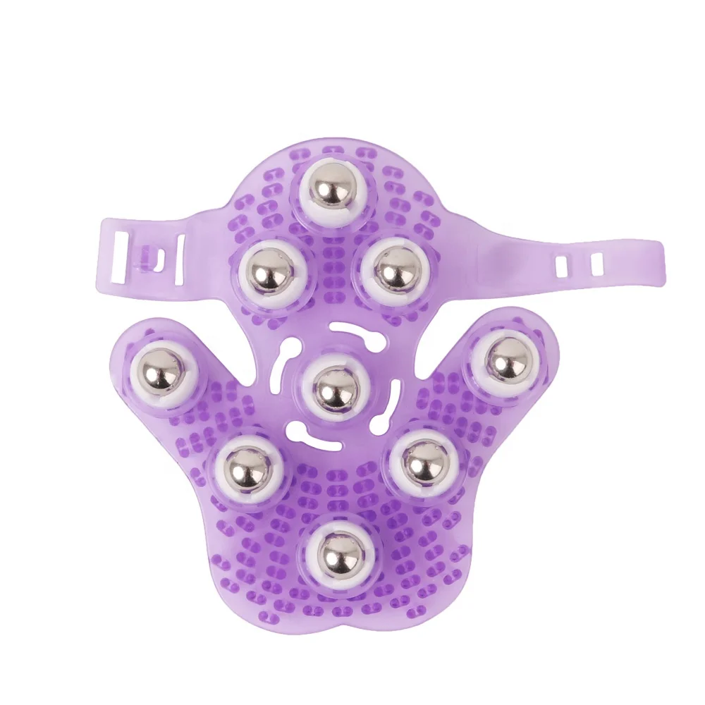 Palm Shaped Massage Glove Full Body Massage Tool with Roller Ball