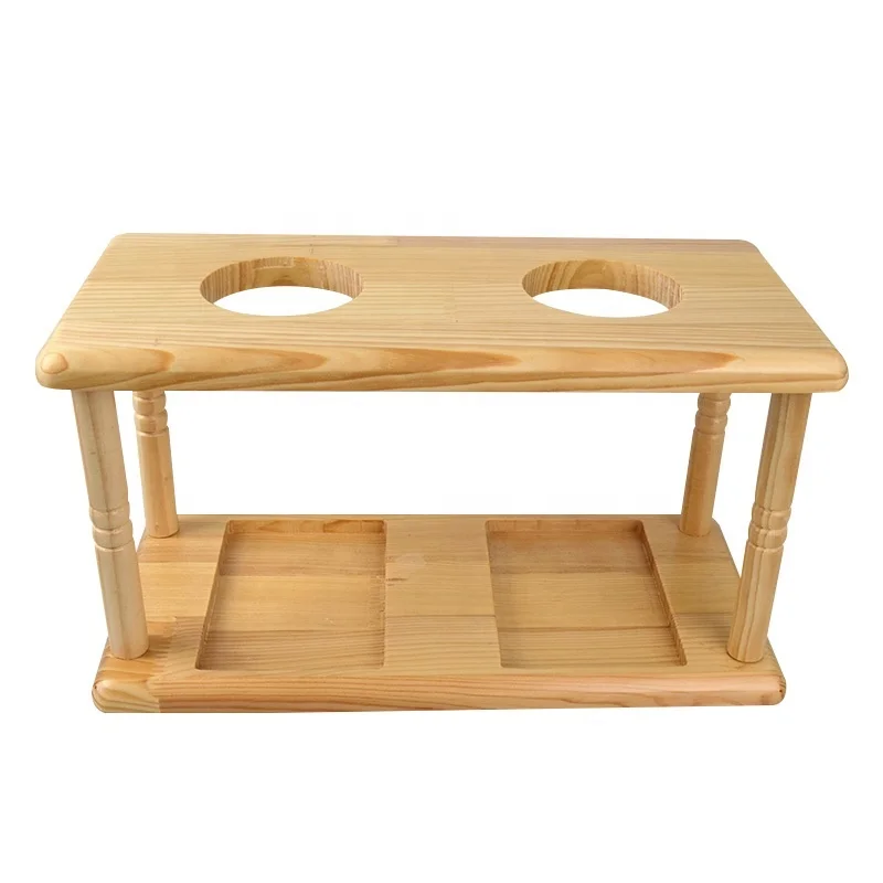 Bamboo Coffee Stand for V60 Dripper Drip Station with Double Hole Coffee Dripper Display Rack