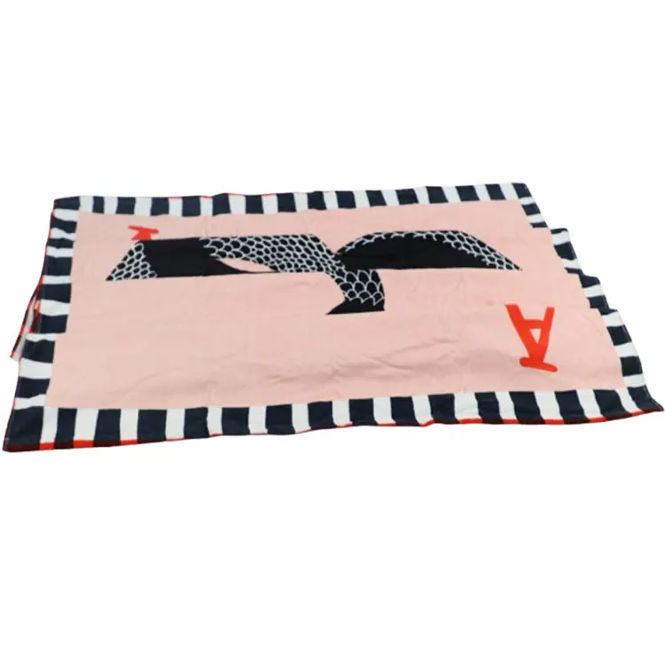100% Cotton Beach Towel Reactive Printed Velour Custom LOGO Large Size BEACH TOWEL