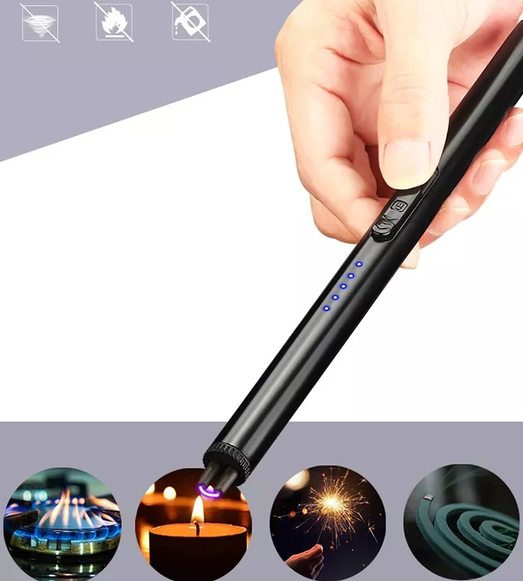Amazon Best Selling Luxury Custom Logo Plasma Arc Usb Charging Digital Wholesale Bbq Lighter Candle Lighter