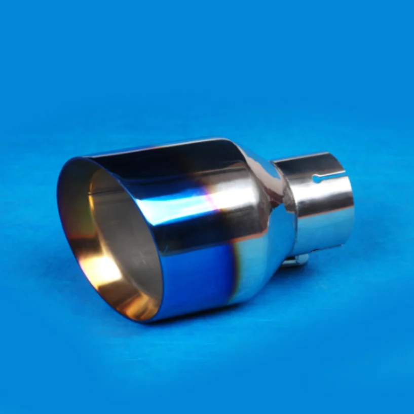 4.5 inches China factory car modified blue chrome exhaust silencer tail throat stainless steel exhaust pipe