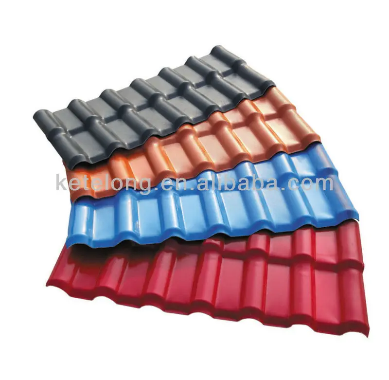ASA+pvc Spanish roof tile/synthetic resin pvc roof tile