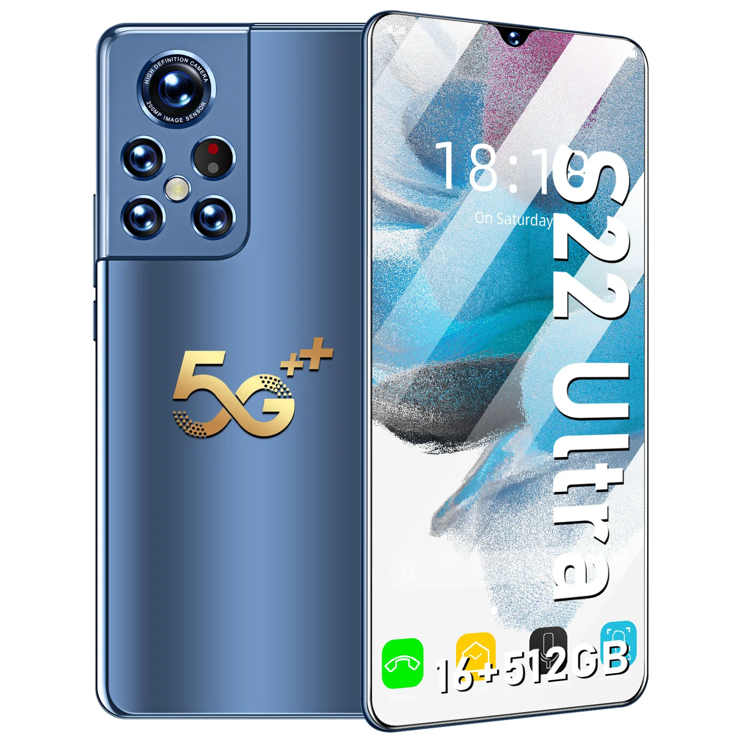 5G S22 Ultra Smartphone 6.9 inch Full Screen 16+512GB Android Mobile Phones With Face ID Unlocked Cell Phone