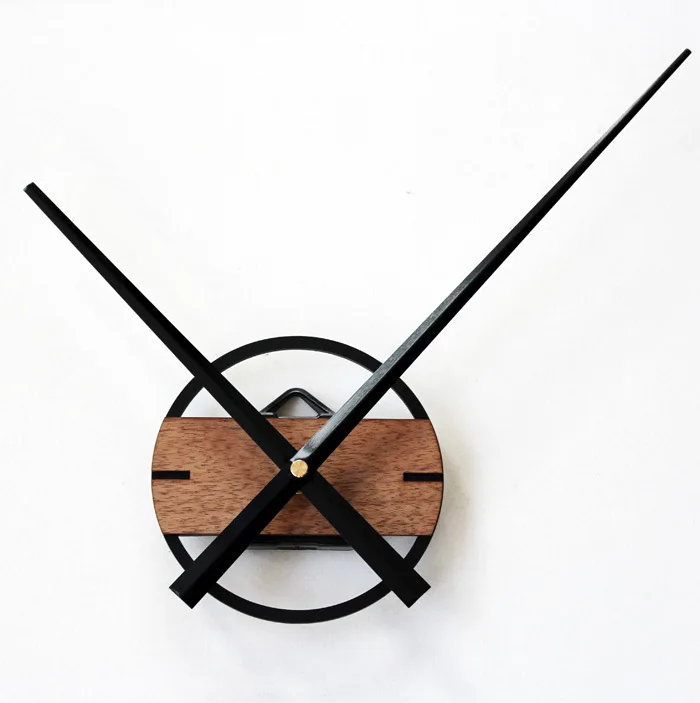 DIY Metal Wooden Abstract Frameless Oversize Hands Needles Quartz Mechanism Large Wall Clock for Home Art Decor