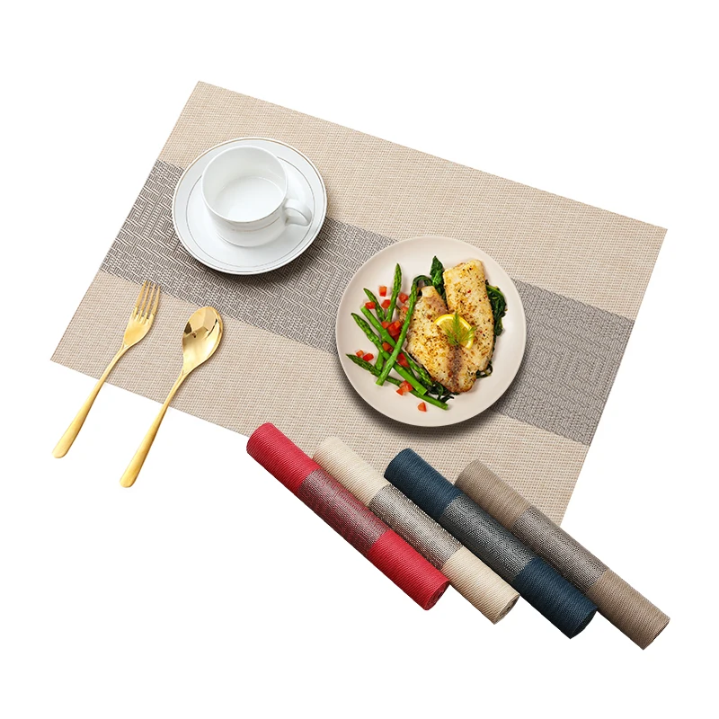 Wholesale Heat Resistant Nordic Gold Luxury Woven Dine Mat And Coasters Pvc Placemats For Dining Table