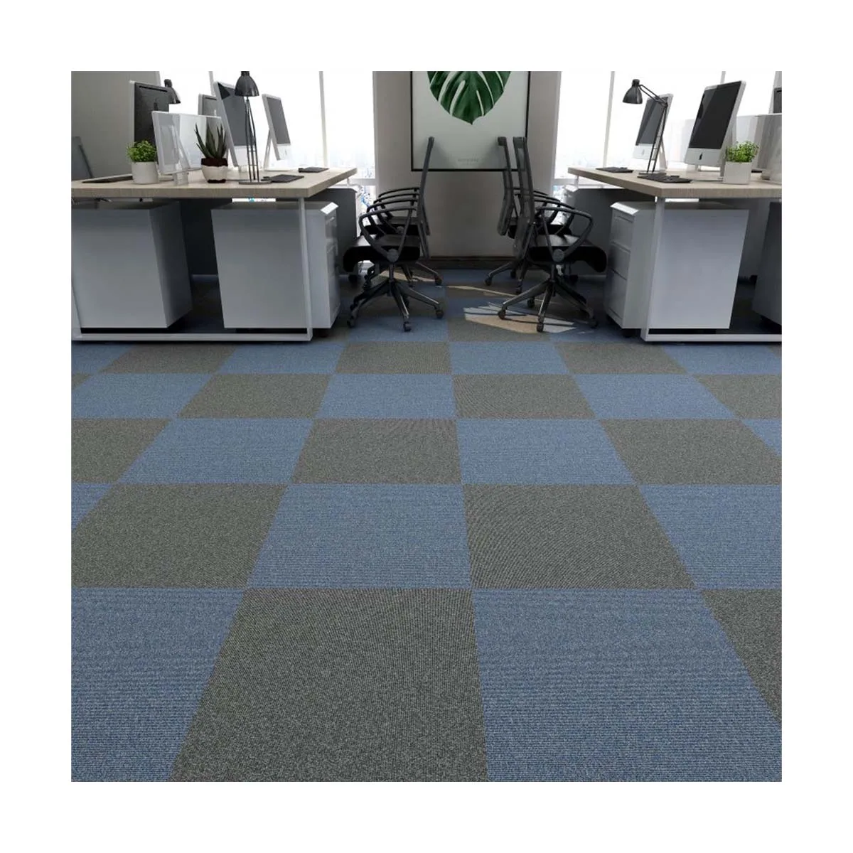 carpet tiles commercial 500x500 customize fashion office entrance putting rug floor mat  squares