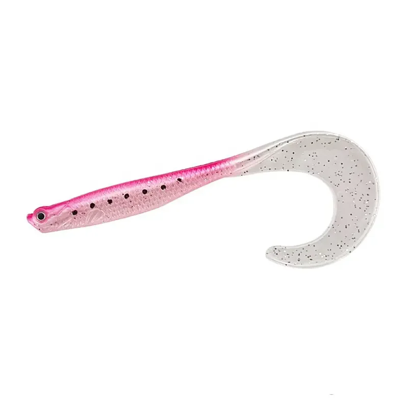 Langsheng Best Sale Tail Long Curly Design Soft Plastic Swim baits For Freshwater Saltwater Soft Fishing Lure
