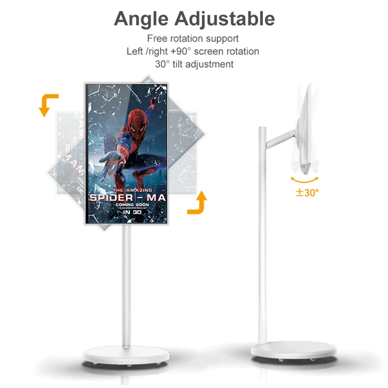 21.5 22 23.6 24 27 32 Inch Incell Touch Screen Tv 1080*1920 Android Moveable Android Freestanding Advertising Monitor