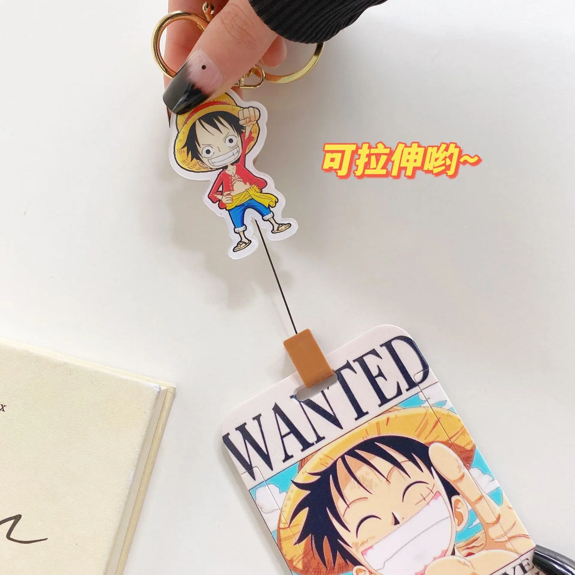 Wholesale Anime Luffy Chopper Zoro Card Holders Keychain Toy Cartoon ABS Student ID Card Bus Name Card Case Protect Card Sleeve