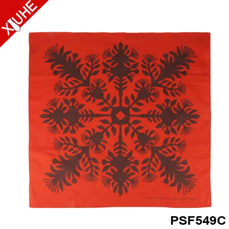 Fashion Customized Pocket Square Unique Pattern Red Mens Handkerchief Digital Printing 100% Cotton Bandana