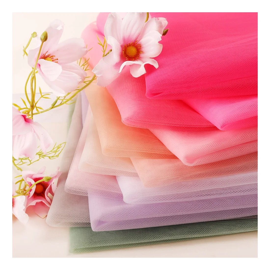 
Wholesale Stiff Diamond Hard Net Tulle Polyester Veils Tulle For Kids Tulle Dress 