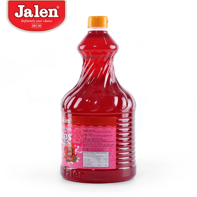 Hot Sale Premium Quality Delicious Sweet Rose Syrup Flavoured Cordial Drink 2L Refreshing And Flavourful