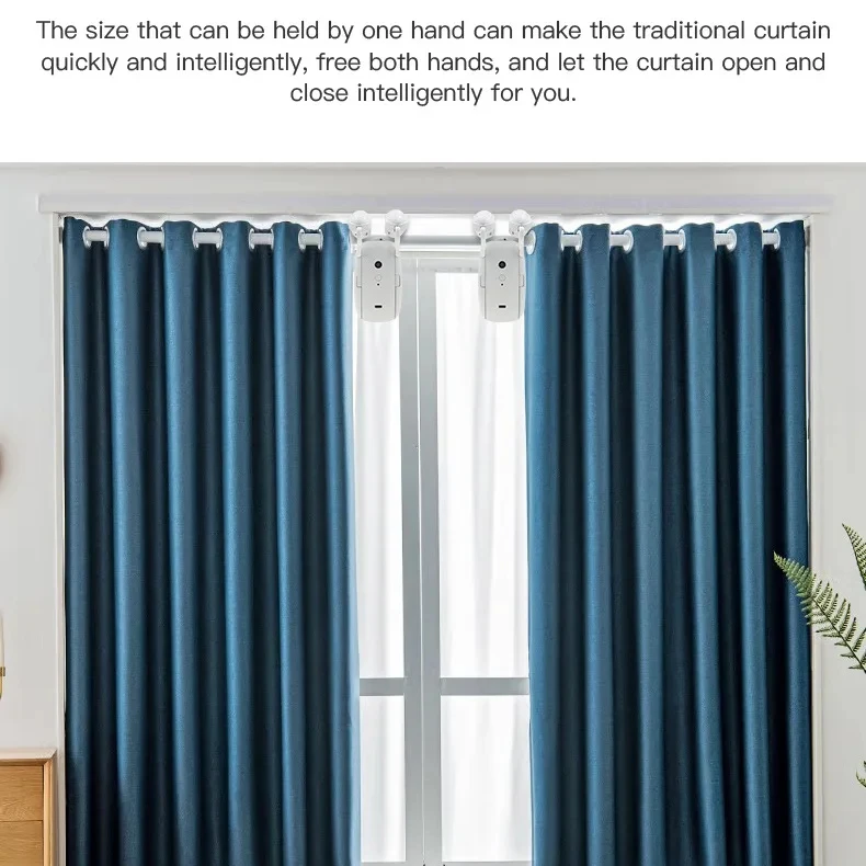 WIFI Roma PoleTrack Curtain Opener Bot Voice Control Automatic Tuya Smart Curtain Robot With Google Alexa Rideaux intelligents