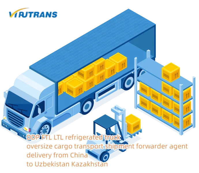 DDP FTL LTL refrigerated truck oversize cargo transport shipment forwarder agent delivery from China to Uzbekistan Kazakhstan