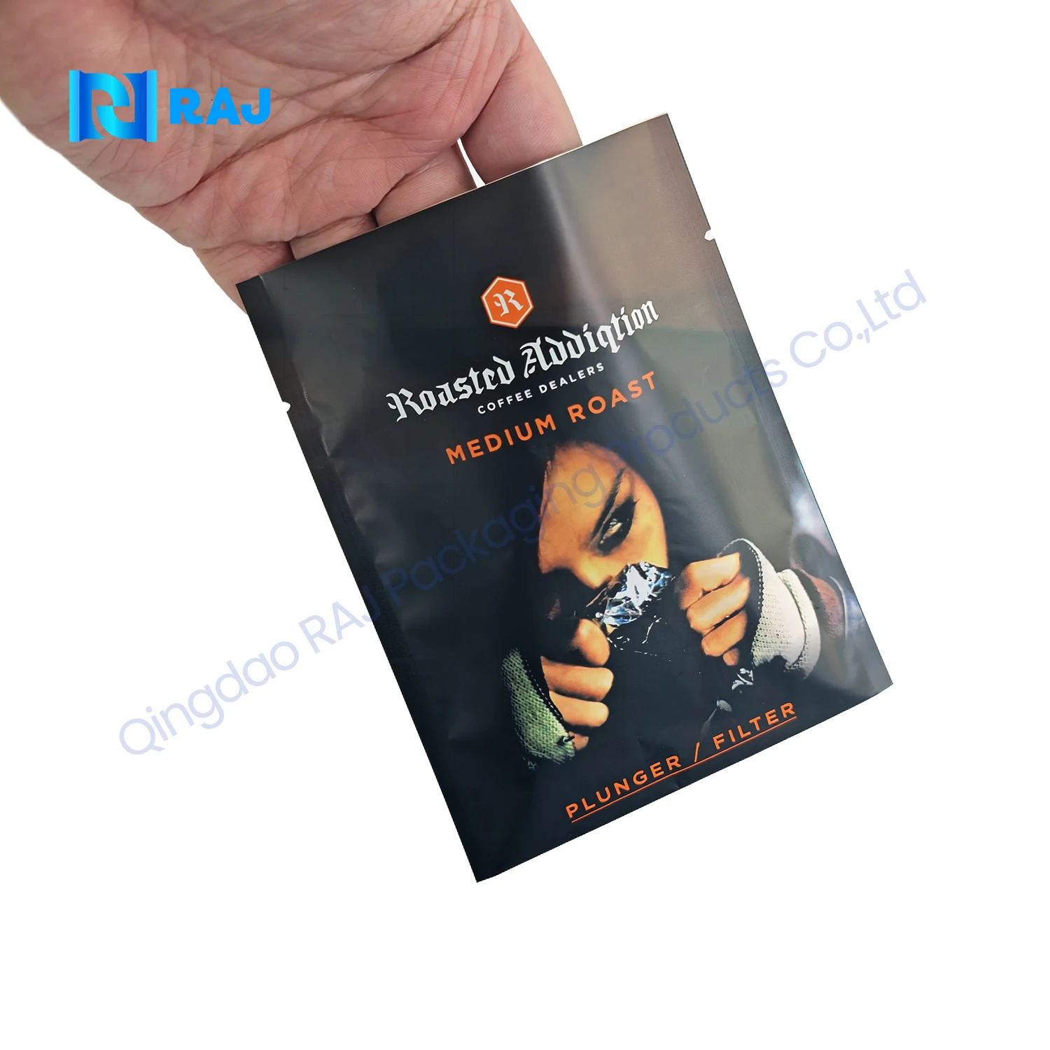 Heat packaging plastic bags 20G 3 Side Seal Flat Pouch With Aluminum Foil Inner For Food Coffee Tea Packaging