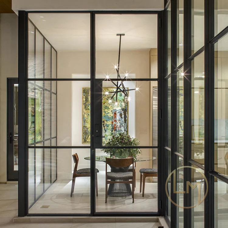 Simple Soundproof Bedroom Room Living Dining Steel Fire Rated Glass Sliding Wall Partition For Home