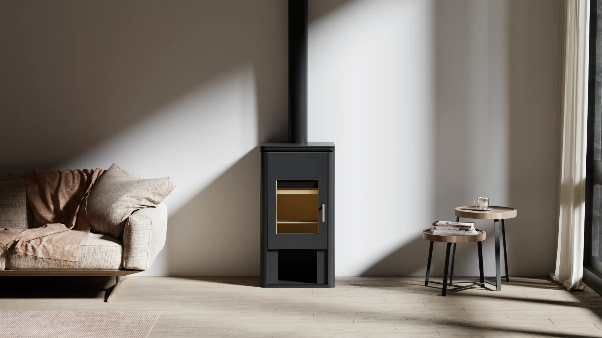 9.5KW High Efficiency Modern Style Cast Iron Wood Burning Stove for Home Heating in Living Room Fireplaces Firewood Fuel