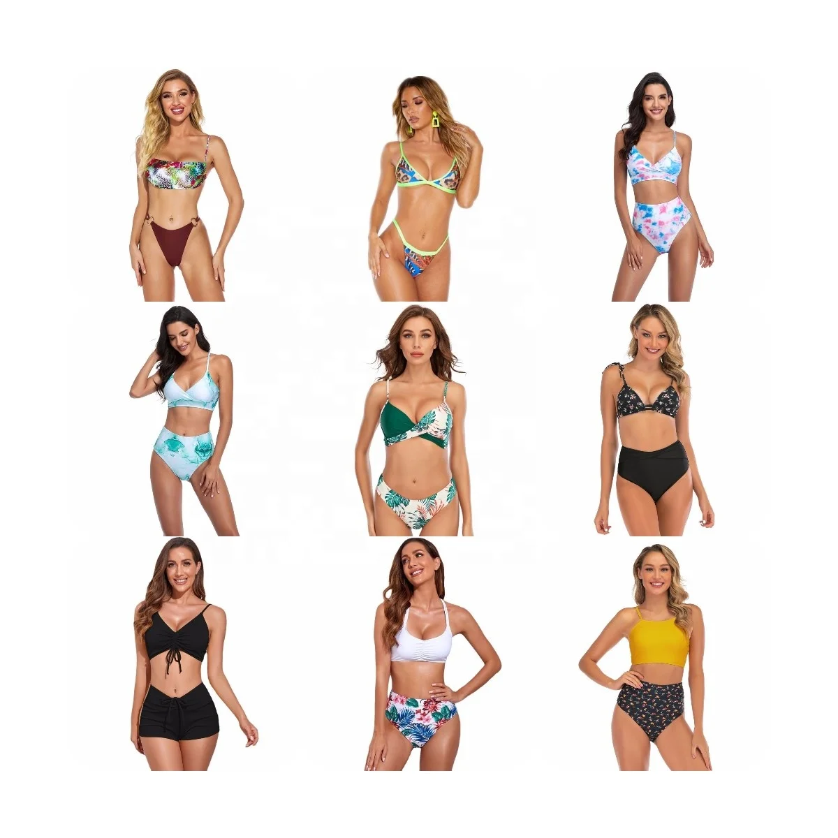 metallic crystal green color fabric beachwear chain silver bikini thong panties lingerie women swimwear 2023