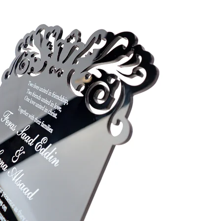 2020 New Customized china acrylic laser cut weeding invitation card luxury wedding invitation card with envelopes