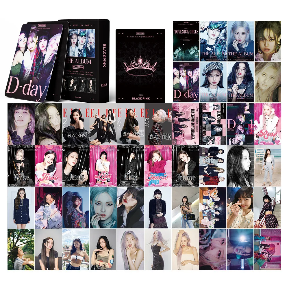 Kpop girl group photo cards integrated BLACKPINK LISA 55 BP LOMO cards JISOO  JENNIE support cards ROSE