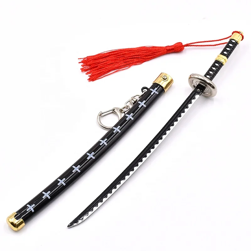Hot selling factory direct sales of Japanese classic anime one pieces character exclusive katana metal crafts sword key chain