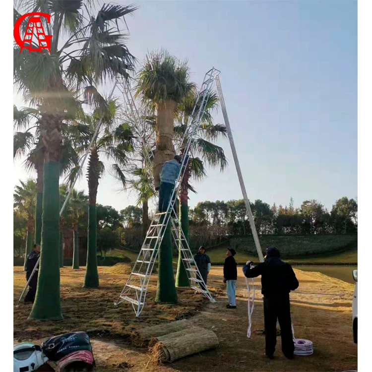 Domestic ladder agricultural garden welding aluminum step tripod  ladder with nature color