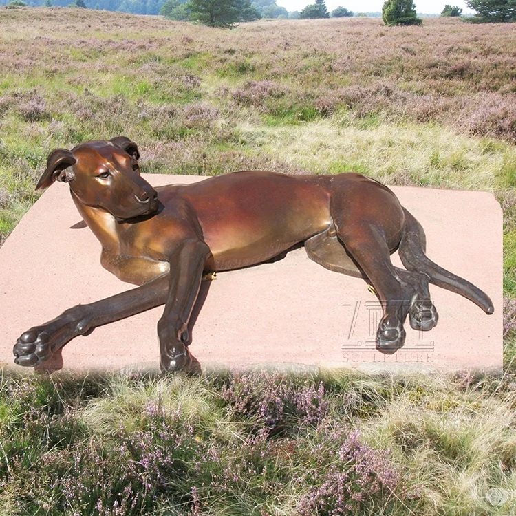 Professional Foundry Garden Brass Sculpture Bronze Doberman Pinscher Dog statue