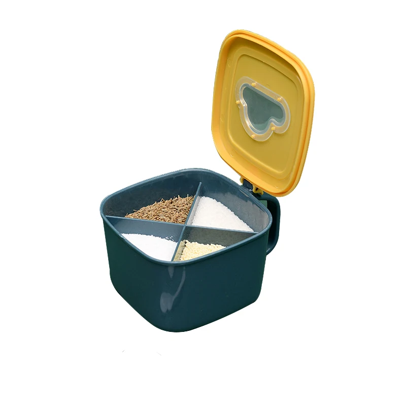 
Wholesale Salt Spice Storage Box Organizer 4 in 1 Plastic Kitchen Seasoning Box 