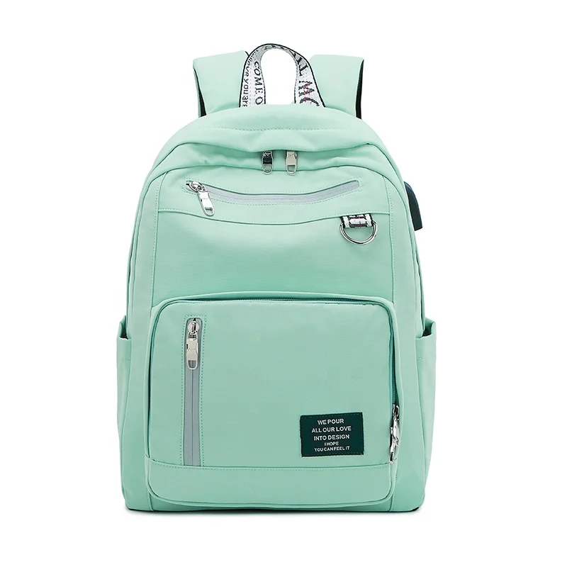 Hip Hop Black color Eco canvas school backpack Bags for Teenage Girls and boys