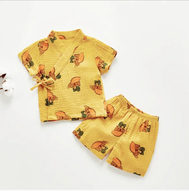 2023 Summer Baby Boy Clothes 2-pieces New Born Kids Clothes Baby Girl Clothes Rompers 0-2 Ages Short Spring Baby Unisex Set