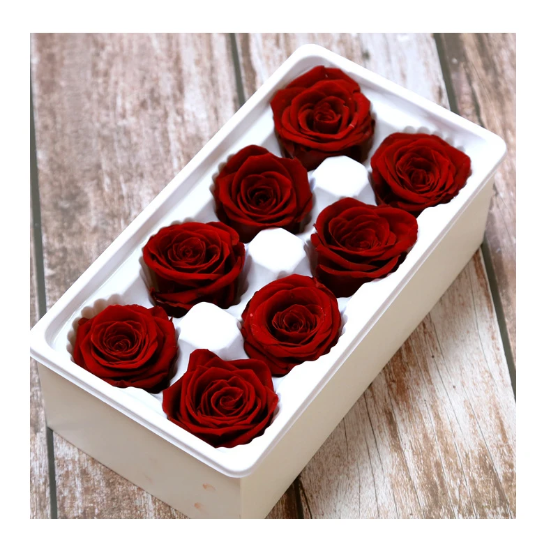 4-5cm Preserved Rose Flowers Immortal Rose Real Touch Flower Head Flowers Artificial Preserved Rose Bud