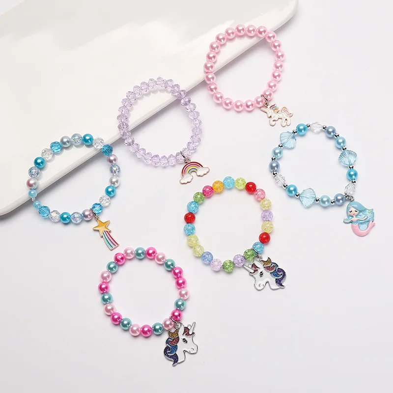 Amazon 6pcs Unicorn Bead Bracelet For Kids New Design  Kids Bracelets Hot Selling Bracelets For Kids Jewelry