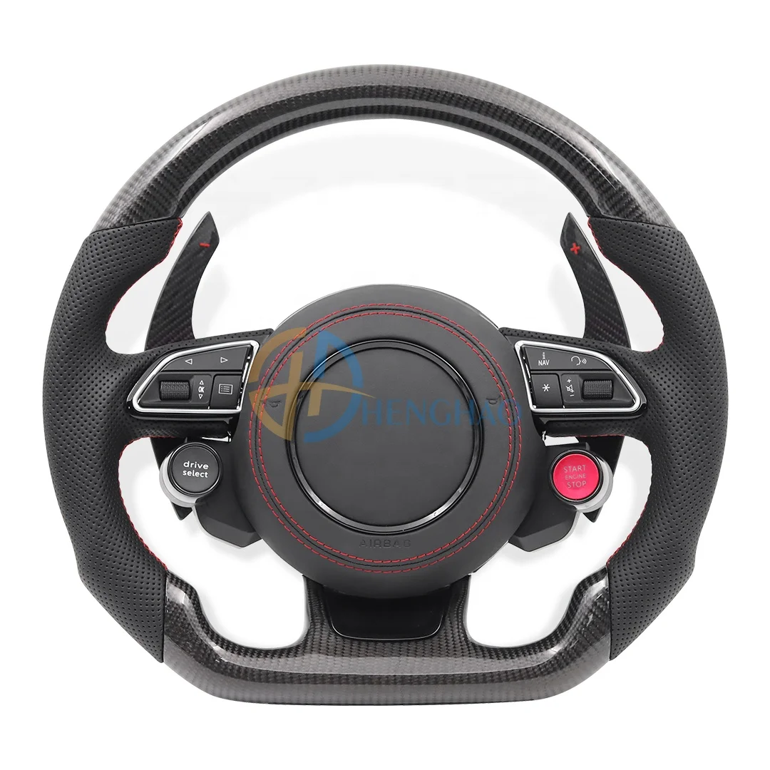 Custom Carbon Fiber Steering Wheel Fit For Audi A6 A5 A4 RS3 RS4 RS5 RS6 RS7 R8 steering wheel