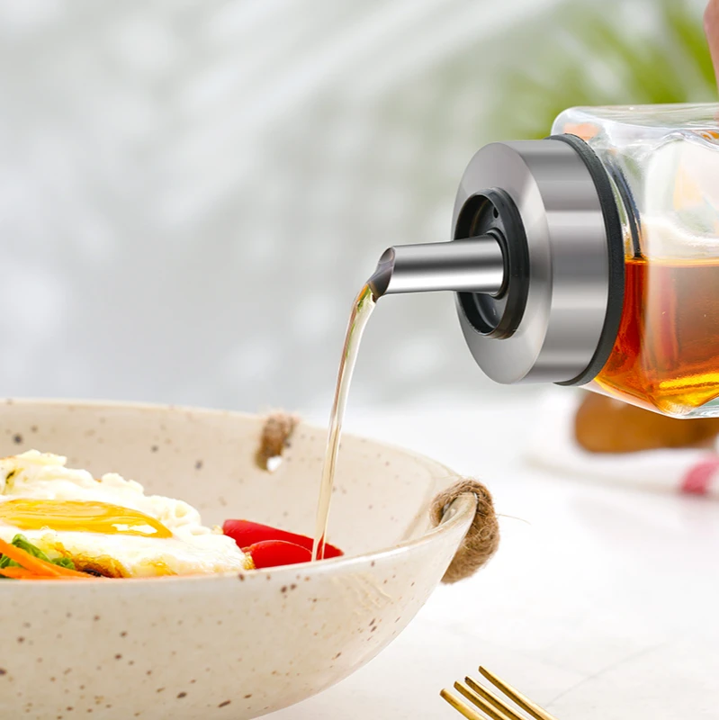 320ml glass square oil can kitchen utensils leak proof bottle vinegar bottle