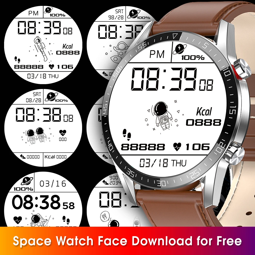 2022 round screen smartwatch bt calling ip68 waterproof fitness wristwatch l13 ecg smart watch