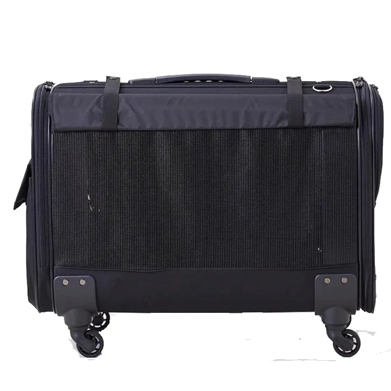 Custom Pet Bag Portable  Cat Dog Cages Hands Free Pet Carrier Travel Bag with Wheels